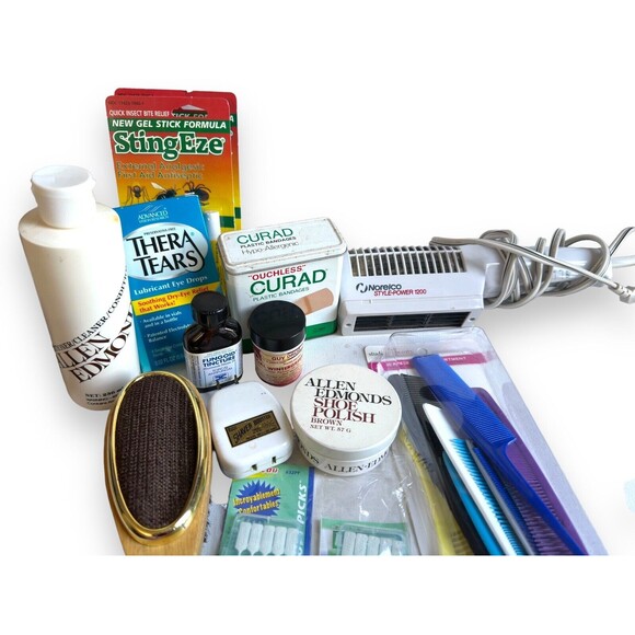 Contents Of Vintage Bathroom Medicine Cabinet Bottles Tins Etc. Staging Props - Picture 4 of 9